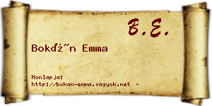Bokán Emma névjegykártya