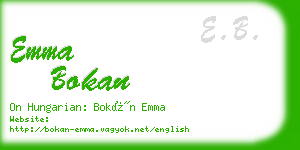 emma bokan business card
